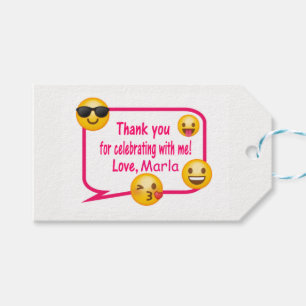 Rosor och vit, emoji tackar dig märkre presentetikett