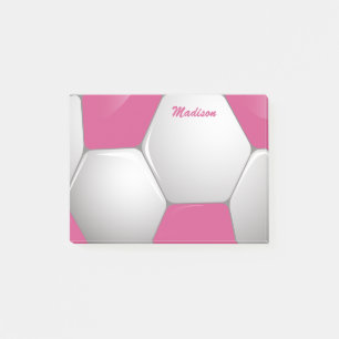 Rosor och vit för boll för anpassadefotbollfotbo post-it block