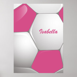 Rosor och vit för boll för anpassadefotbollfotboll poster