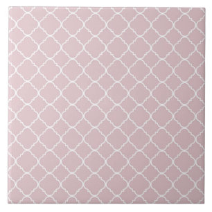 rosor och vit Quatrefoil Kakelplatta