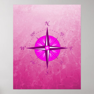Rosor omringar rosa poster