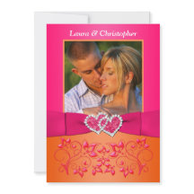 Rosor orange blom- gådd med hjärtaFOTOinbjudan