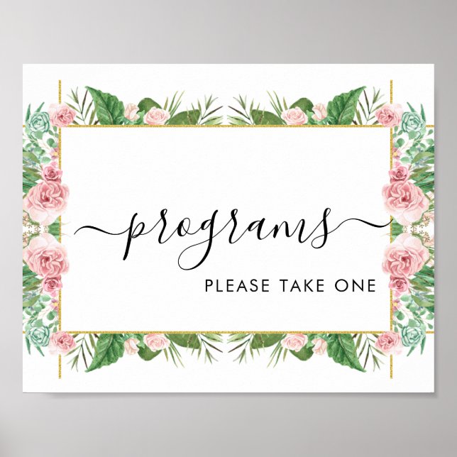 Rosor Program Vänligen Ta En Skylt Affisch  (Framsidan)