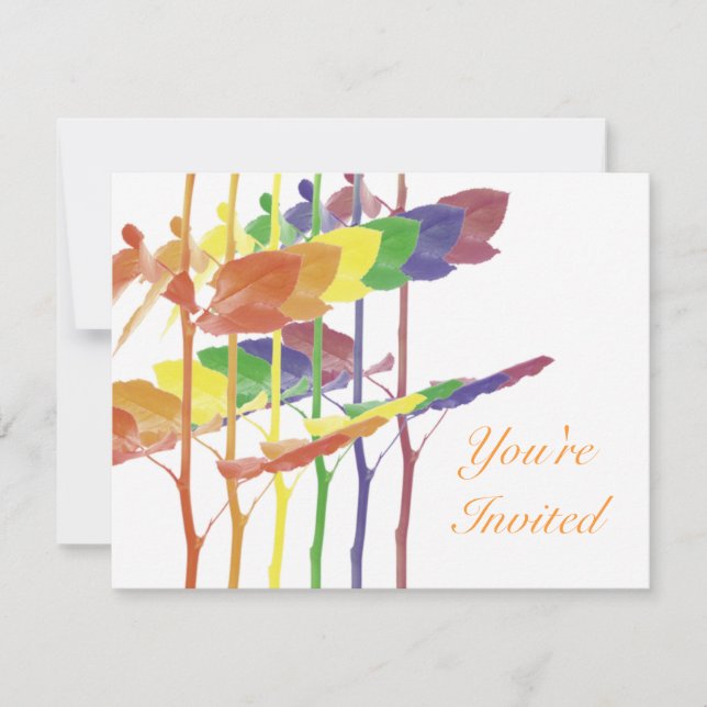 Rosor Rainbow Inbjudningar (Framsida)