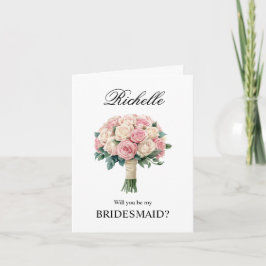 Rosor Rosa + Vita Bouquet Brudtärna Förslag Kort