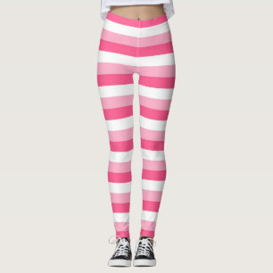 Rosor, shock rosa och vitrandar leggings
