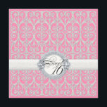 Rosor & silver, diamanter & snöre, sweet sixteen inbjudningar<br><div class="desc">FÄRGVAL: Denna inbjudaninbjudan presenterar ljust shock rosa, limefruktgrönt, vit och silver. DESIGN: Fira din dotters sextonde födelsedag i elegant stil. Denna ljusa rosa, limefruktgrönt, silver och vitkombination har en elegant och en rolig look. Denna 16th födelsedagsfestsamling inspirerades av elegansen av vintagesnöre och diamanter. Med "spänna fast" av diamanter, som dess...</div>