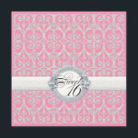 Rosor & silver, diamanter & snöre, sweet sixteen inbjudningar<br><div class="desc">FÄRGVAL: Denna inbjudaninbjudan presenterar ljust shock rosa, limefruktgrönt, vit och silver. DESIGN: Fira din dotters sextonde födelsedag i elegant stil. Denna ljusa rosa, limefruktgrönt, silver och vitkombination har en elegant och en rolig look. Denna 16th födelsedagsfestsamling inspirerades av elegansen av vintagesnöre och diamanter. Med "spänna fast" av diamanter, som dess...</div>