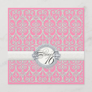 Rosor & silver, diamanter & snöre, sweet sixteen inbjudningar