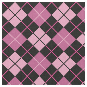 Rosor & svart Argyle tyg