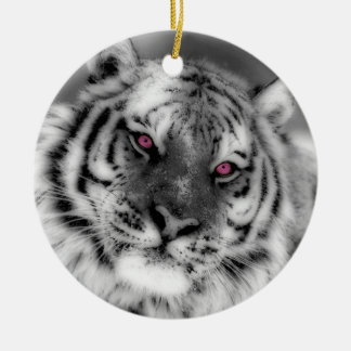 Rosor synad tiger julgransprydnad keramik