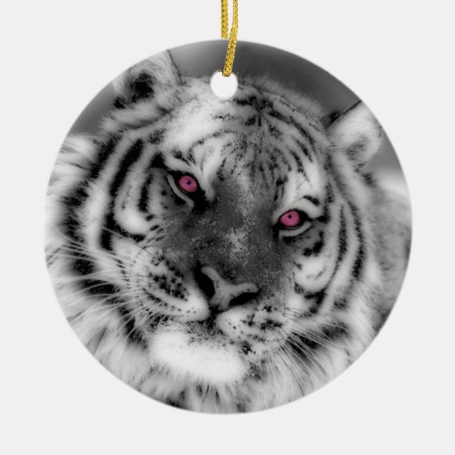 Rosor synad tiger julgransprydnad keramik (Framsidan)