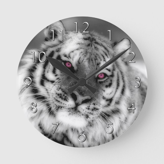 Rosor synad tiger rund klocka (Framsida)
