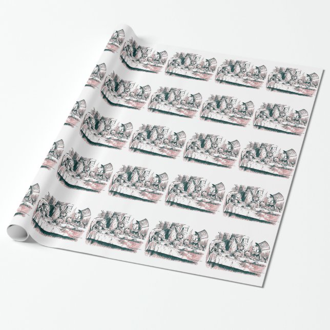 Rosor tonar det tokiga Teapartyet Presentpapper (Utrullad)