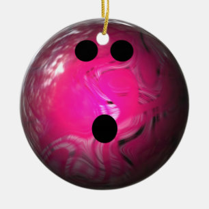 Rosor virvlar runt bowlingklotet julgransprydnad keramik