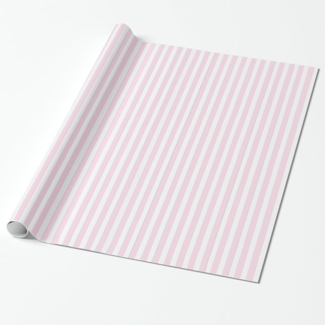 Rosor & vit görat randig mönster presentpapper (Utrullad)