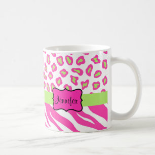 Rosor & vitsebran & Cheeta flår personlig Kaffemugg