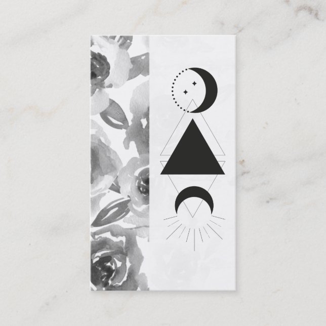 *~* Rosor Wisteria Alchemy Måne Triangle Flowers Visitkort (Framsida)
