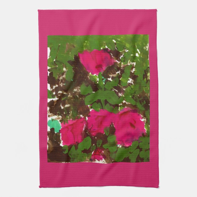 Rosornas säng kökshandduk (Vertikal)