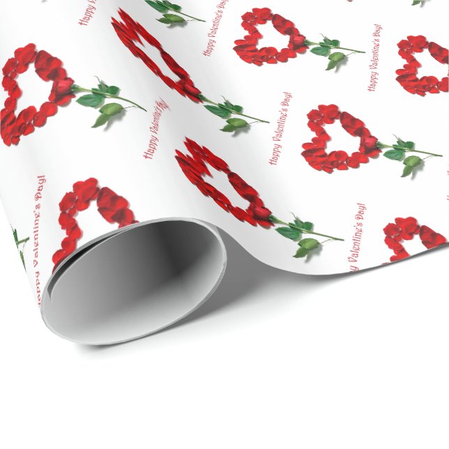 Rospetal Glad Alla hjärtans dag Presentpapper (Rullad Hörn)