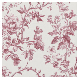 Rosrosa blommig toile-mönster tyg