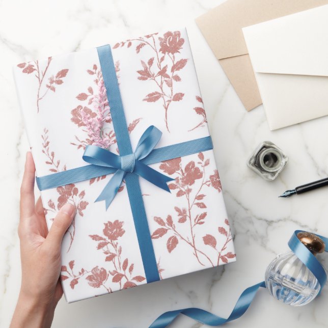 Rosrosa blommor Bröllopsdusch Presentpapper (Gifting)