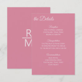 Rosrosa detaljer tilläggskort