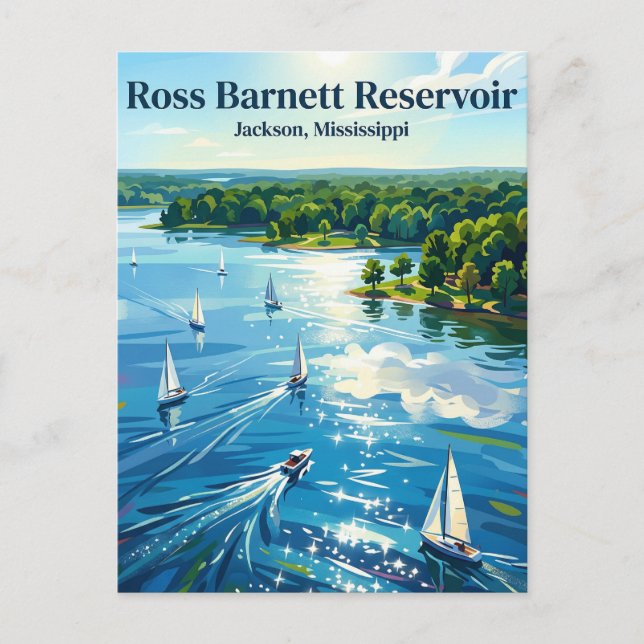 Ross Barnett-reservoaren Mississippi Vykort (Framsida)