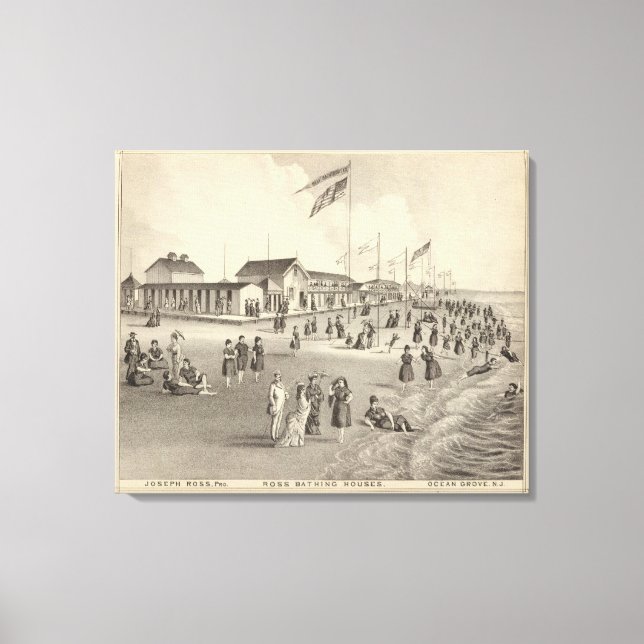 Ross Bathing Houses, Ocean Grove, NJ Canvastryck (Framsida)