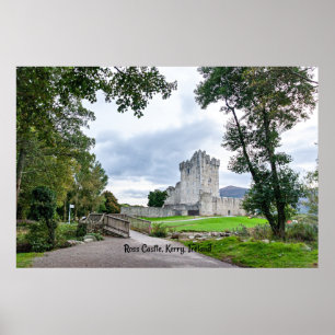 Ross Castle, Kerry, Irland, vykort Poster
