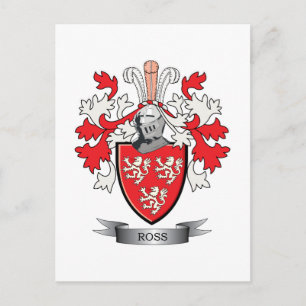 Ross Family Crest Jackar om Arm Vykort