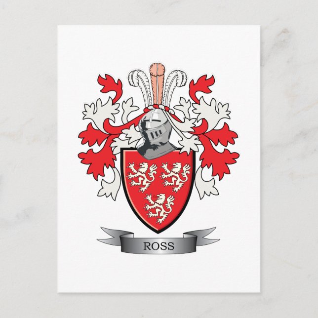 Ross Family Crest Jackar om Arm Vykort (Framsida)