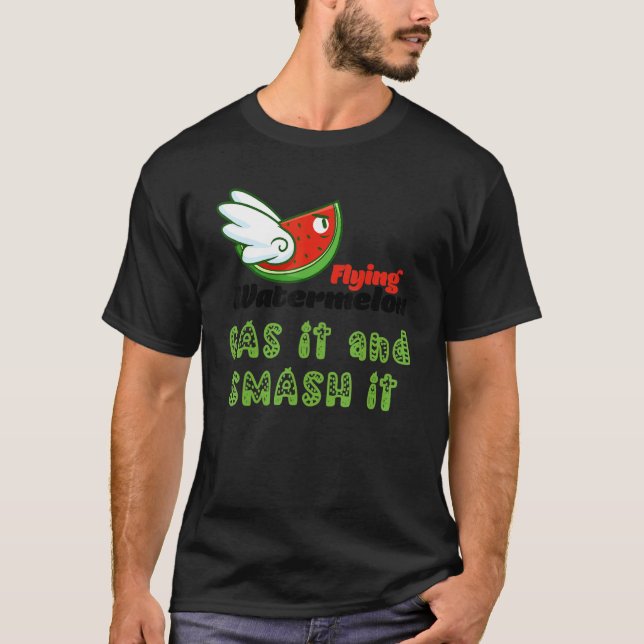 ROSS FLYING WATERMELON GAS IT AND SMASH IT T SHIRT (Framsida)