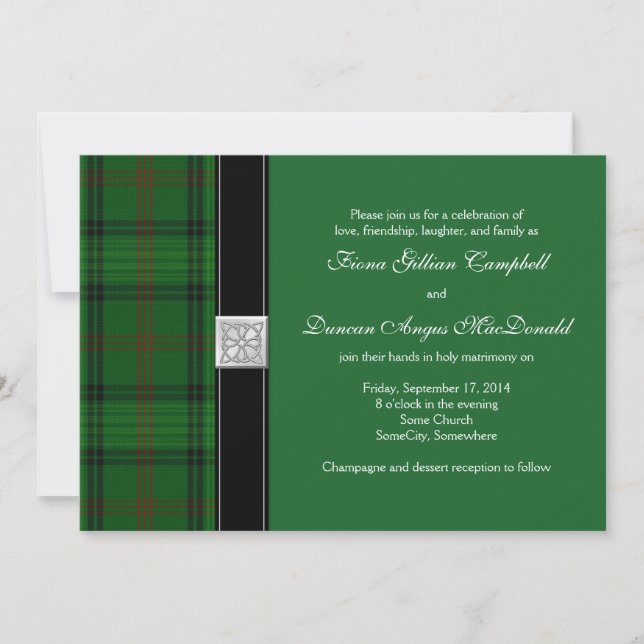 Ross Hunting Tartan Celtic Wedding bjudande Inbjudningar (Framsida)