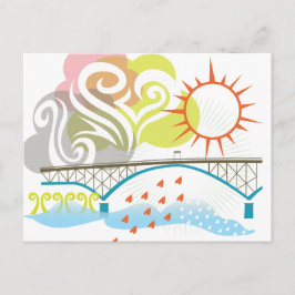 Ross Island Bridge Portland Postcard Vykort