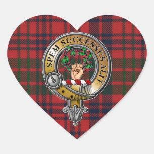 Ross Tartan & Badge Hjärtformat Klistermärke