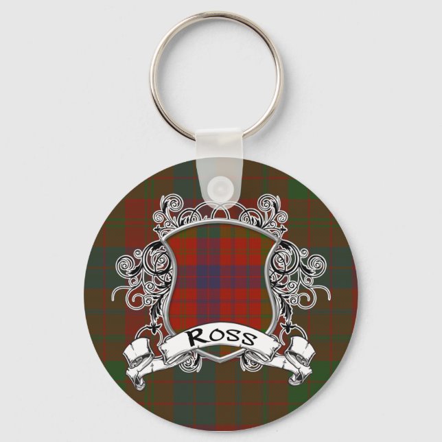 Ross Tartan Shield Nyckelring (Framsida)