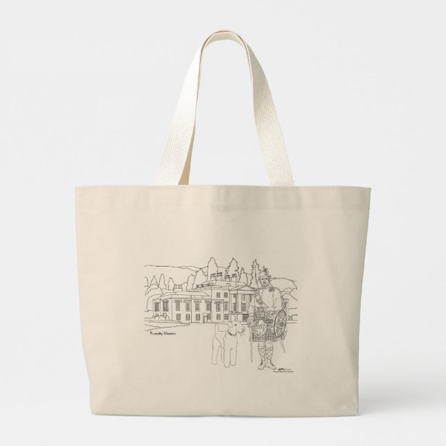 Rossdhu Mansion Scotland Tote Bag Jumbo Tygkasse (Baksida)