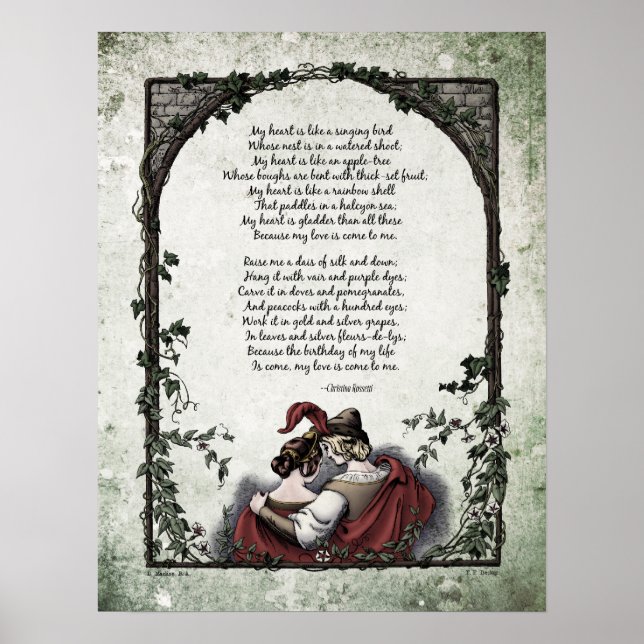 Rossetti "Kärlek" Victorian Art Dikt 17x22 Poster (Framsidan)