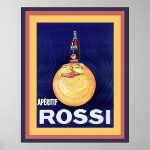 Rossi Apertif Vintage annons Poster 16 x 20