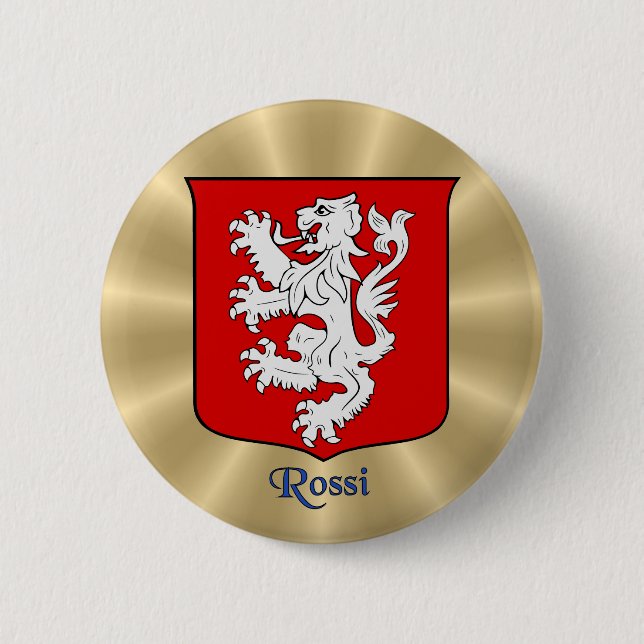 Rossi Historical Shield on Golden Sunburst Knapp (Framsida)