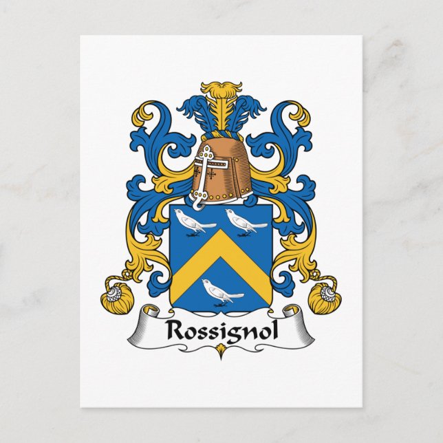 Rossignol Family Crest Vykort (Framsida)