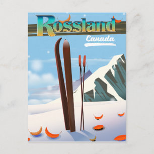 Rossland Canada-reseaffisch. Vykort