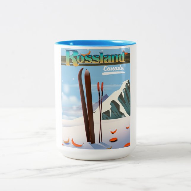 Rossland Kanada resaffisch. Två-Tonad Mugg (Center)