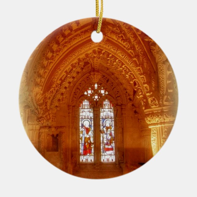 Rosslyn Chapel Insida Julgransprydnad Keramik (Framsidan)