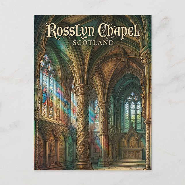 Rosslyn Chapel Skottland Vykort (Framsida)