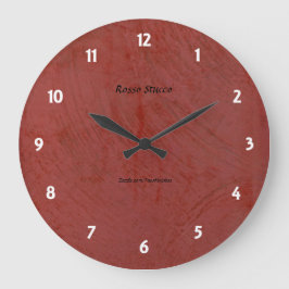Rosso Stucco Faux Finish Rund Klocka