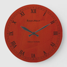 Rosso Stucco Faux Finish Rund Klocka