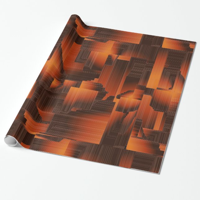 Rost Art Deco Presentpapper (Utrullad)