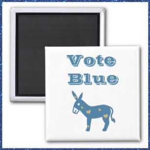RÖST BLUE FÖR RÖSTNING AV Cute Blue Heart Donkey Magnet